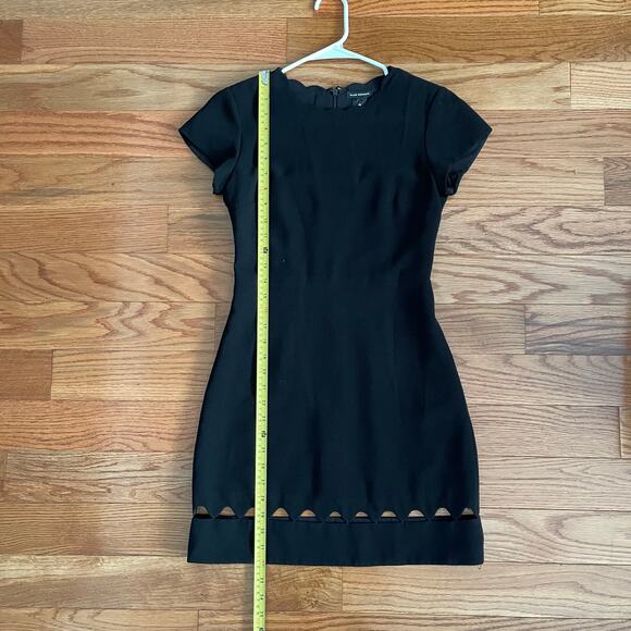 Club Monaco Milancey Scallop Trim Sheath Dress Womens 00 Black Workwear Cocktail - Picture 10 of 10